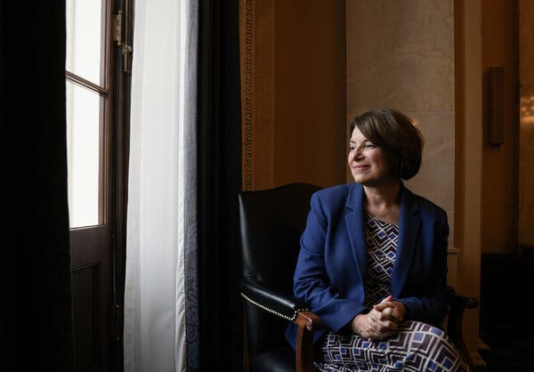 Senator Amy Klobuchar on Capitol Hill in July. After a routine screening in February, she learned she had Stage 1A breast cancer. 