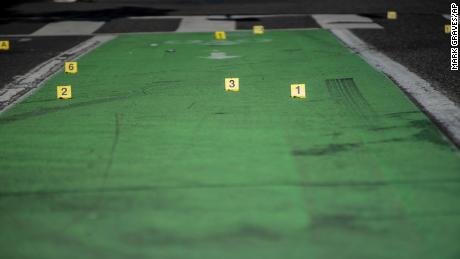 The scene of a fatal shooting on July 17, 2021, in Portland, Oregon. Portland is among the US cities to see record homicide numbers this year.