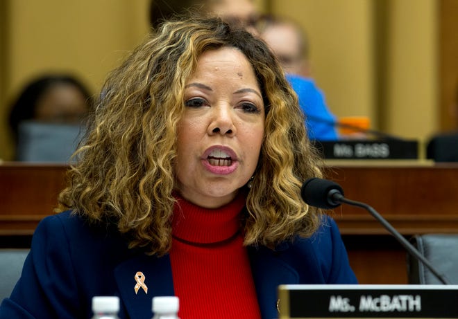 Rep. Lucy McBath D-Ga., speaks during the House Judiciary Committee hearing on gun violence, at Capitol Hill in Washington, Wednesday, Feb. 6, 2019.