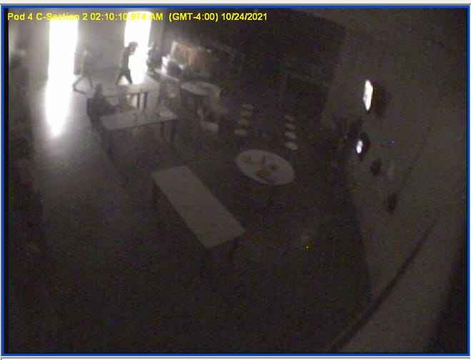 A photo on ClarkFacts.com from the night of the alleged jail rapes. Sheriff Jamey Noel said this was the first time the male inmates left their pod that night.