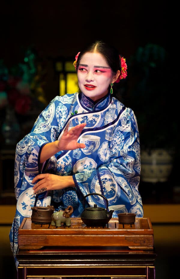 Shannon Tyo as the title character in Lloyd Suh&rsquo;s &ldquo;The Chinese Lady,&rdquo; a play that tells the story of a young woman brought to the West and forced to perform a distorted version of her identity.