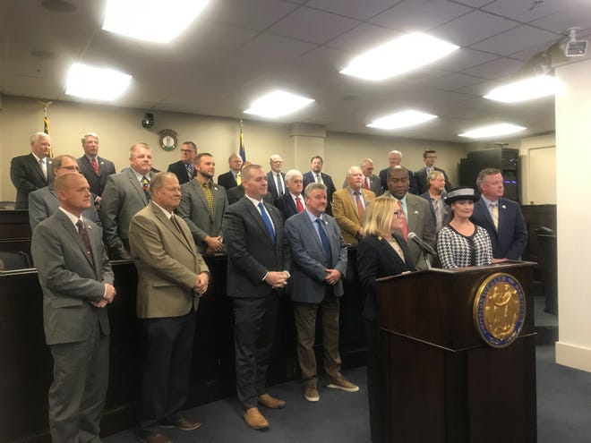 Members of the Kentucky General Assembly's 'Pro-Life Caucus' gathered for a news conference Thursday in Frankfort to talk about a constitutional amendment on abortion.
