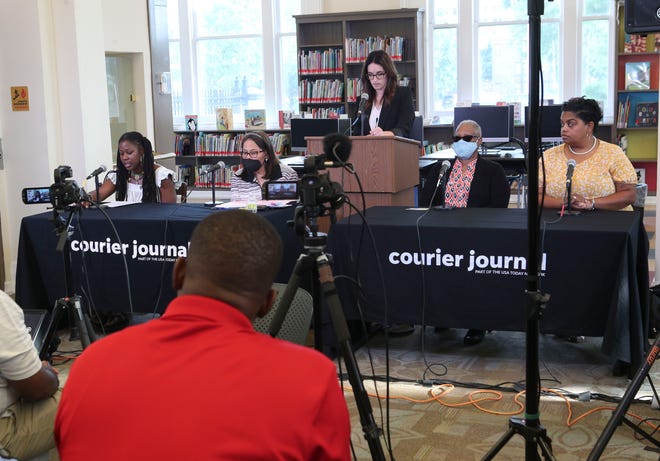 District 1 candidates for JCPS school board talked about their ideas during a forum hosted by The Courier Journal at Western Library Aug. 23, 2022. The event was moderated by education reporter Olivia Krauth.