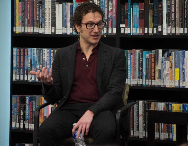 Louisville Orchestra music director Teddy Abrams speaks at the Rancho Mirage Writers Festival in Rancho Mirage, Calif., on Feb. 3, 2023.